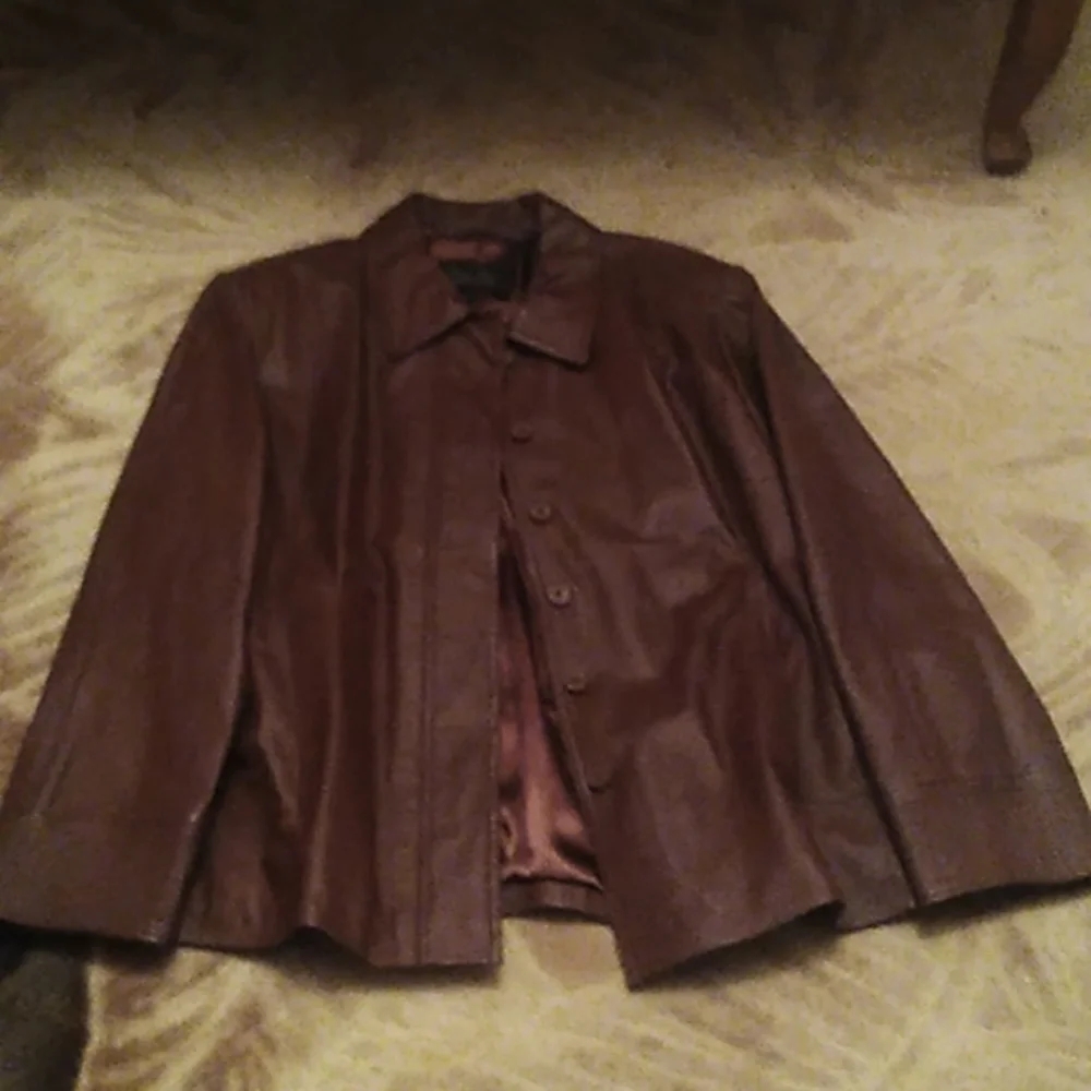Terry Lewis Classic Luxuries brown leather jacket 1X - Picture 1 of 4